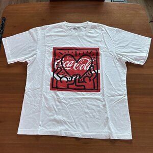 UNIQLO Keith Haring × coca cola coke UT/relaxed White T-shirt- Size Mens XL